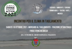 banner tratto dalla locandina dell’evento di Climate Change Theatre Action 2021 del 16/10/21 a Morsano al Tagliamento