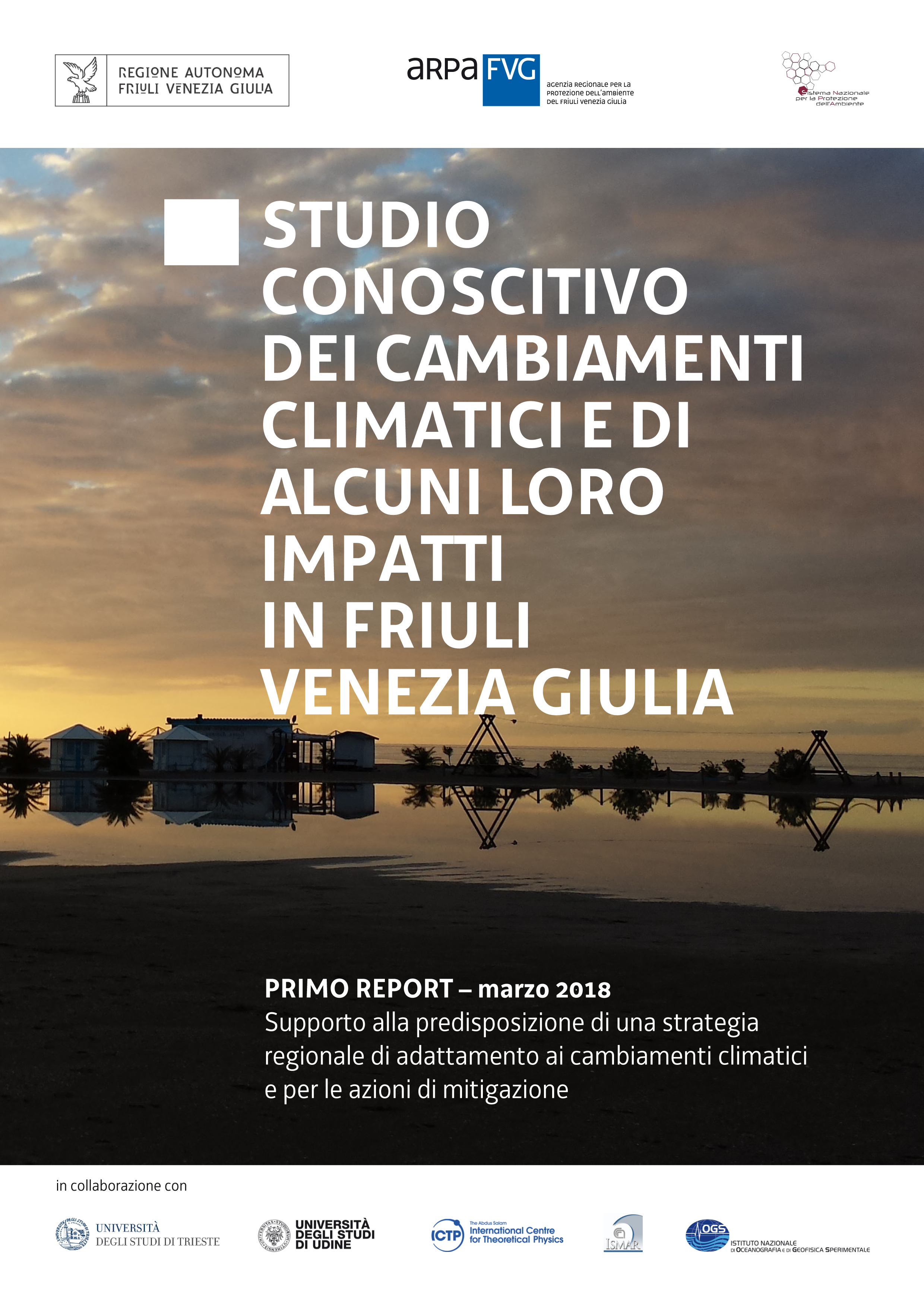 copertina dello Studio conoscitivo dei cambiamenti climatici e di alcuni loro impatti in Friuli Venezia Giulia (marzo 2018)
