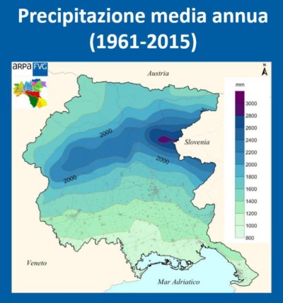 20190410_PrecipitazioneMediaAnnuaFVG-mappa_1961-2015