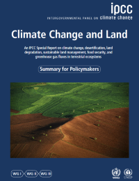 Copertina del Rapporto speciale dell’IPCC “Climate change and land” – Summary for Policy Makers